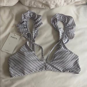 zaful striped swim top